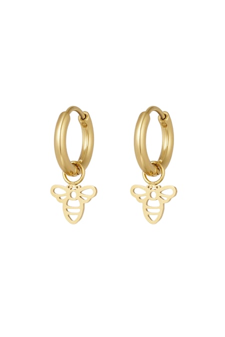 Minimalist bee earrings - Gold color 2