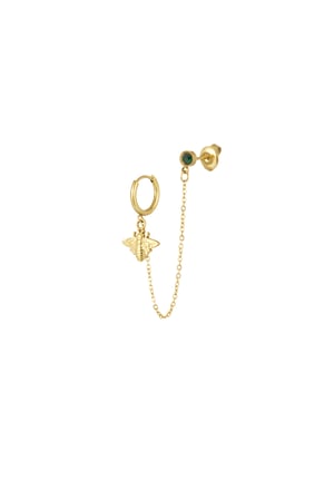 Earrings & stone - Gold color/green h5 