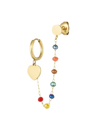 Earring with stud colorful - Gold color/multi h5 