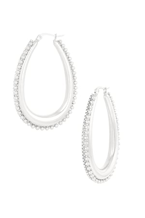 Earrings oval life - Silver Color color h5 