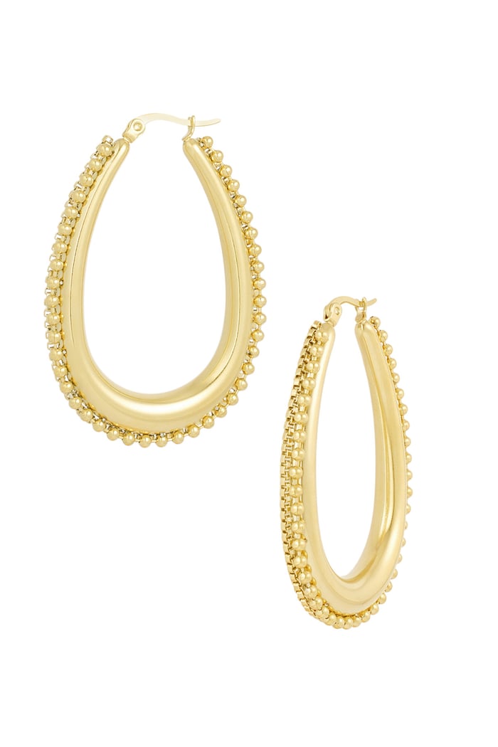 Earrings oval life - Gold color 