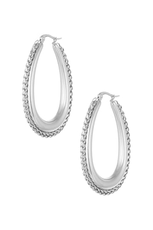 Hoops with braided edge - Silver Color color h5 