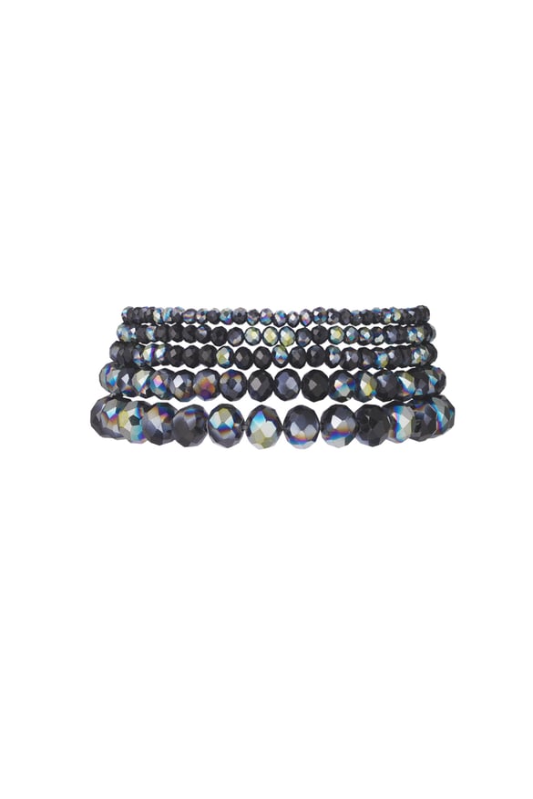 Armbandset mit unregelmäßigen Kristallperlen – Dunkelgrün