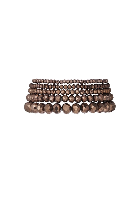 Armbandset mit unregelmäßigen Kristallperlen – Dunkelbraun 2