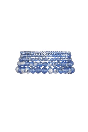 Set of 5 crystal bracelets ocean - blue Gold color h5 