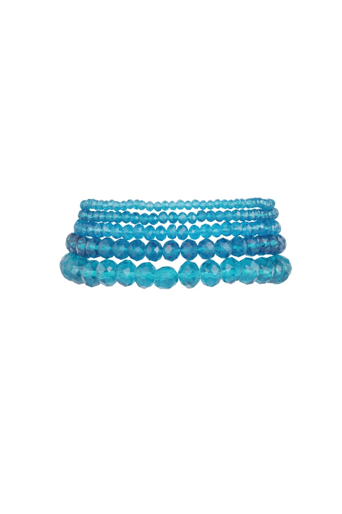 Set of 5 crystal bracelets ocean - turquiose 