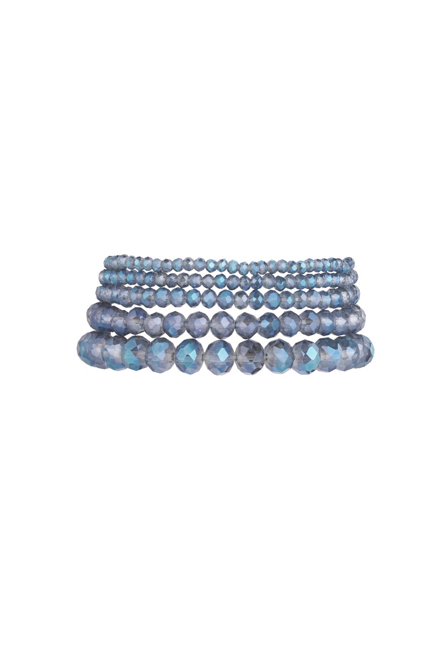 Set mit 5 Kristallarmbändern Ozean – Hellblau