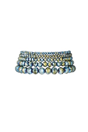 Conjunto de pulsera con cuentas de cristal irregulares - Azul y verde h5 