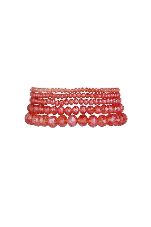 Set mit 5 Kristallarmbändern – Kirsche