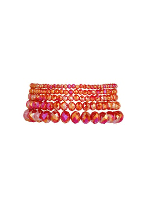 Lote de 5 pulseras de cristal - rojo h5 