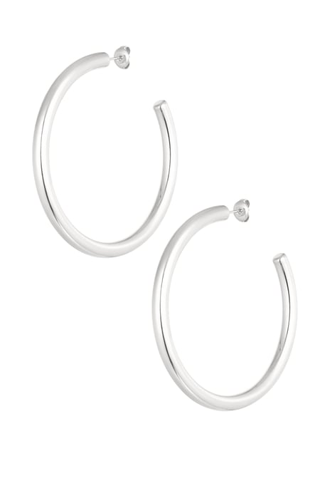 Earrings basic round - Silver Color color 2