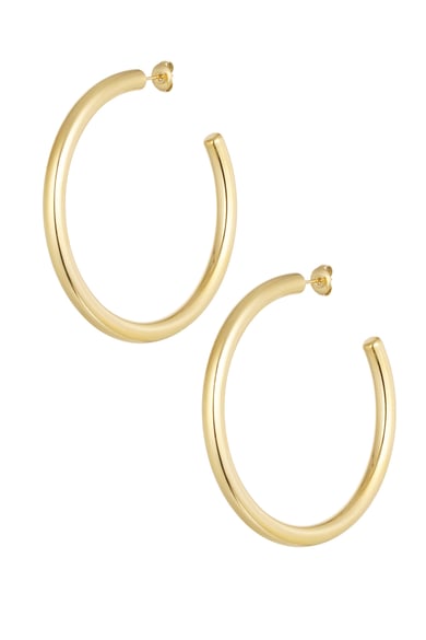 Earrings basic round - Gold color h5 