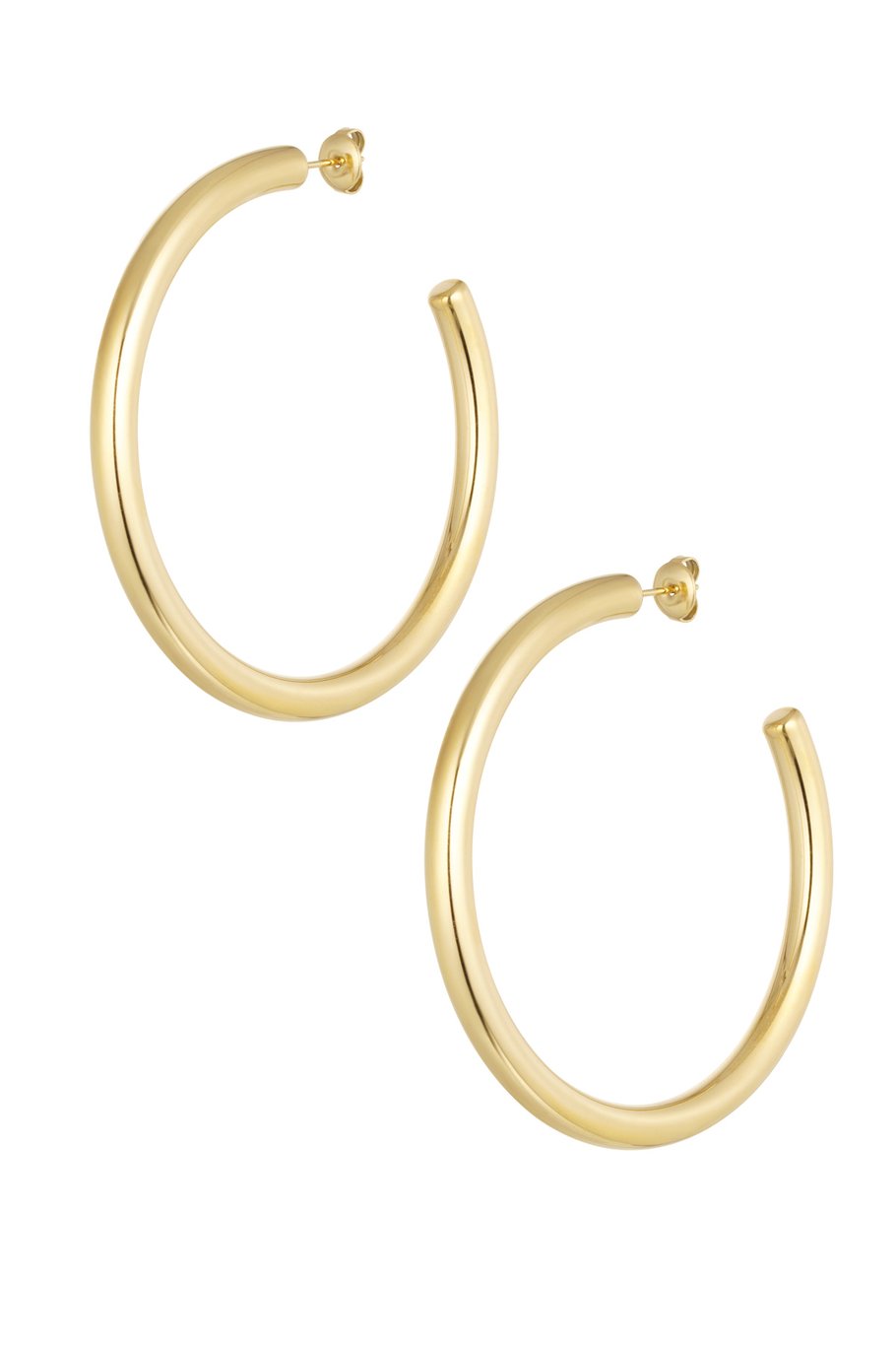 Earrings basic round - Gold color 