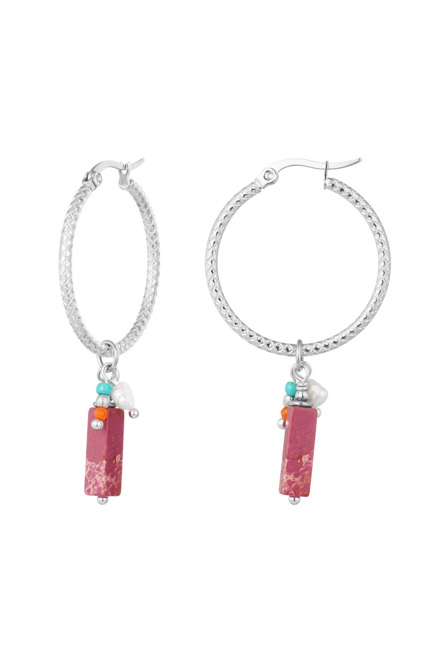 Ohrringe Charm Party - Goldfarbe/Rosa