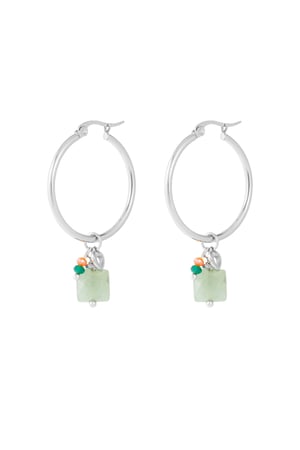 Earrings beads bundle - Silver color/green h5 