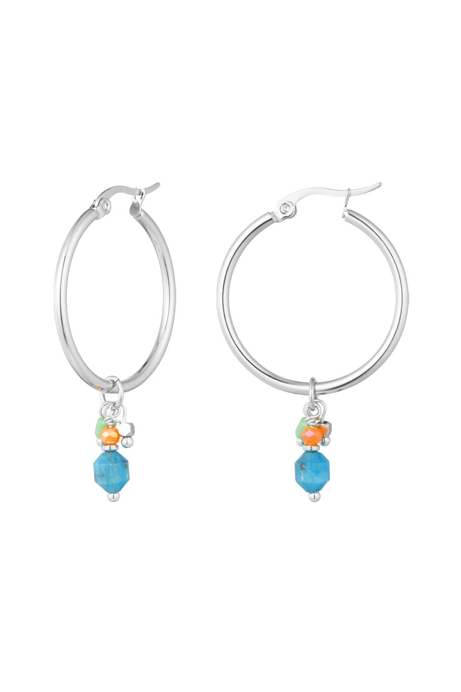 Earrings charm party - Gold color/blue