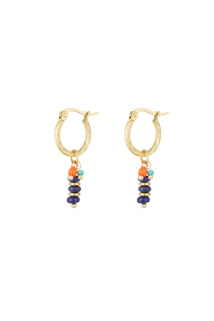 Earrings beads party blue - Gold color/blue h5 