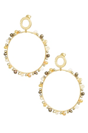 Earrings with beads - Gold color/beige h5 