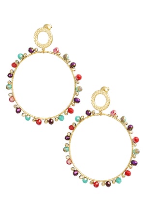 Earrings with beads - Gold color/multi h5 