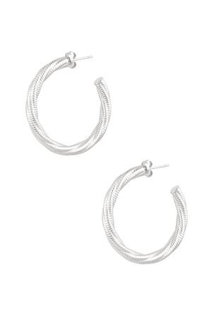 Earrings twisted relief - Silver Color color h5 