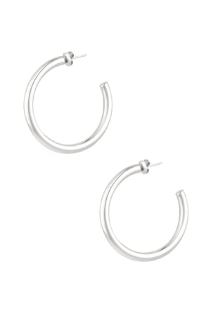 Earrings thick basic - Silver Color color h5 