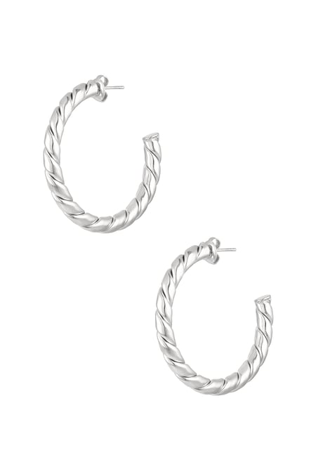 Earrings twisted basic - Silver Color color 2