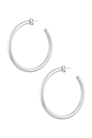 Classic earrings large - Silver Color color h5 