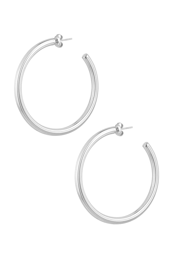 Classic earrings large - Silver Color color 