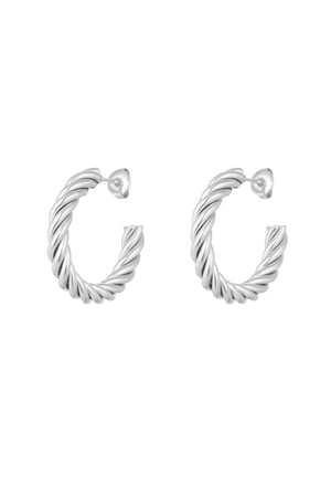 Earrings twisted medium - Silver Color color h5 