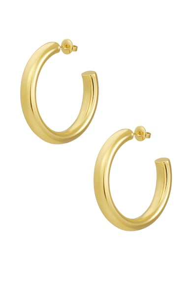 Earrings basic thick - Silver Color color h5 