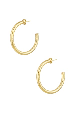 Earrings snake print medium - Gold color h5 