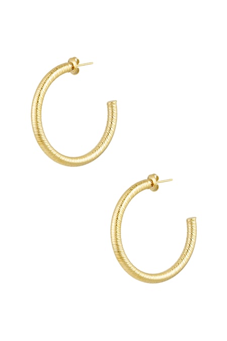 Earrings snake print medium - Gold color