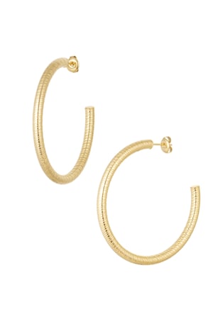 Earrings snake print - Gold color h5 