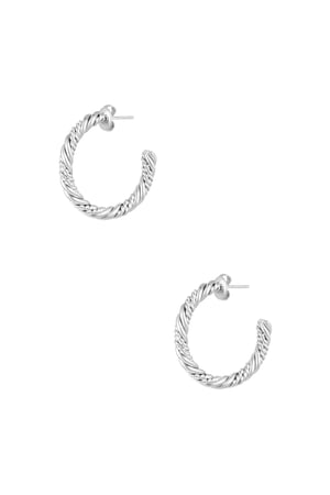 Twisted earrings small - Silver Color color h5 