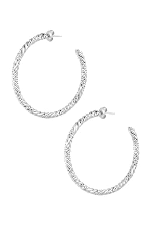 Twisted earrings large - Silver Color color h5 