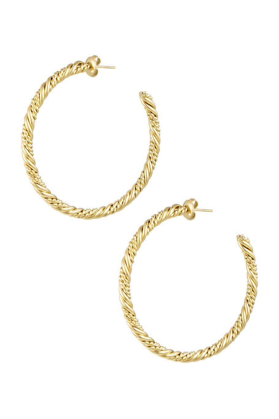 Twisted earrings large - Silver Color color