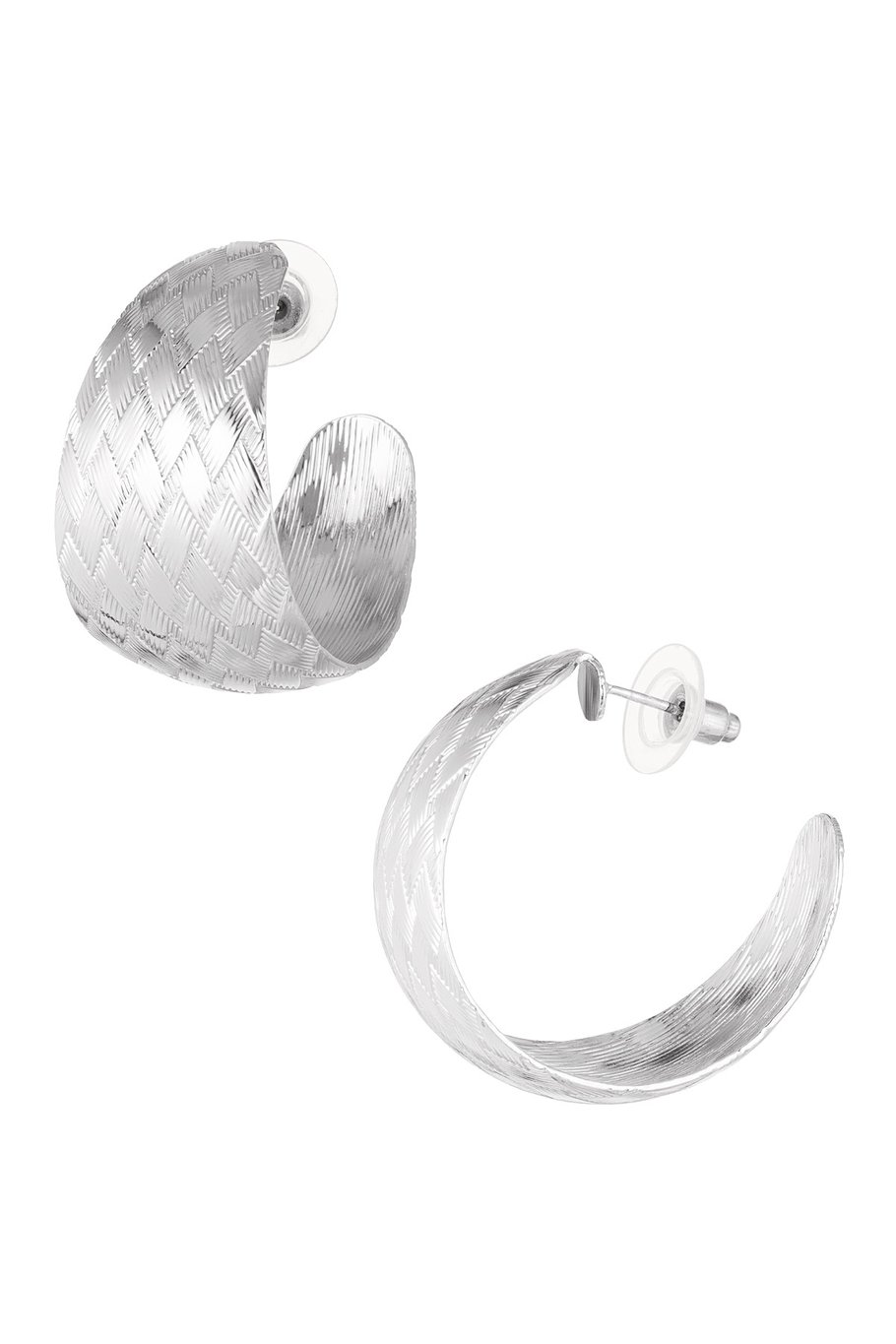 Earrings zigzag print - Silver Color color 