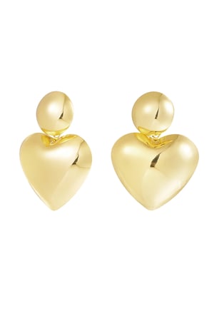 Earrings heart dot - Gold color h5 