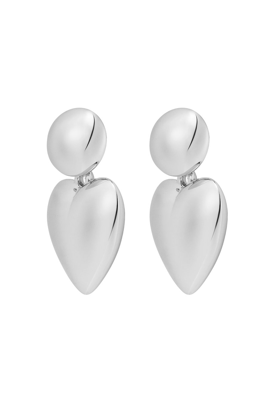 Boucles d'oreilles coeur avec pois métal - argenté 