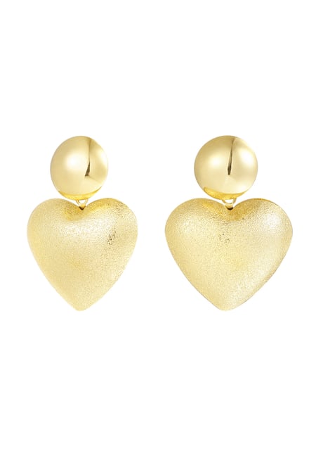 Earrings heart with dot - Gold color