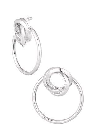 Earrings with a twist - Silver Color color h5 