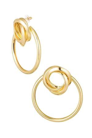 Earrings with a twist - Gold color h5 