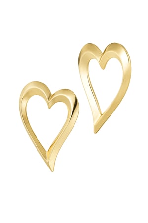 Earrings graceful heart - Gold color h5 