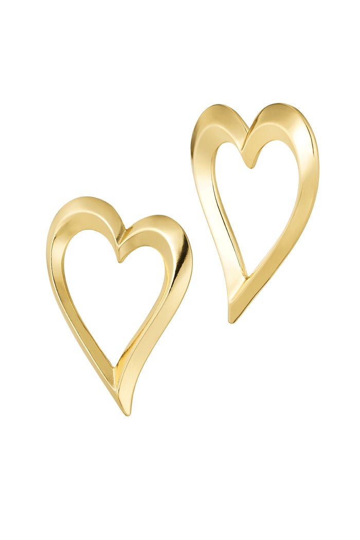 Earrings graceful heart - Gold color 