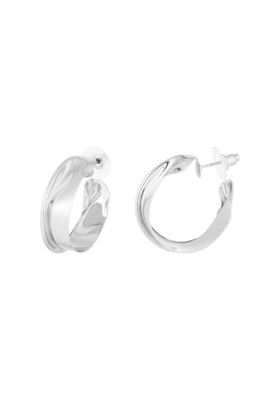 Boucles d'oreilles esthétiques rondes - Couleur argent 