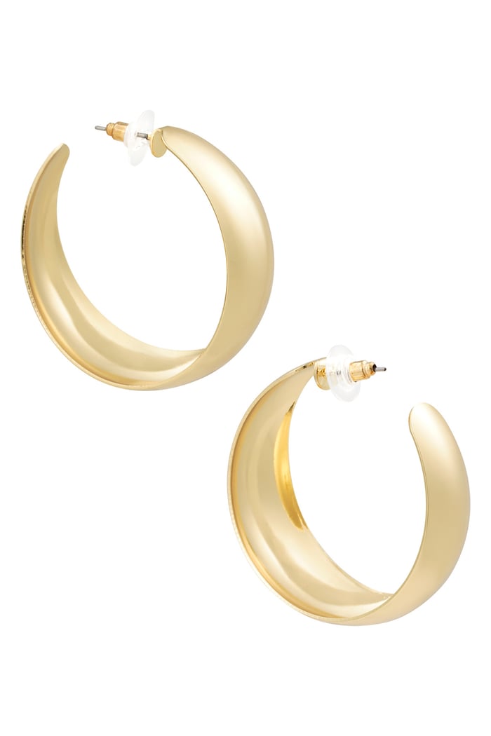 Earrings round shape - Gold color 