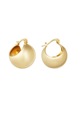 Earrings round shape - Gold color h5 