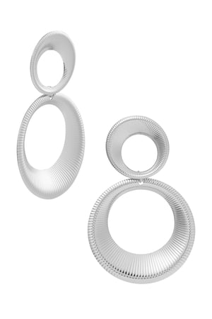 Earrings twister circles - Silver Color color h5 