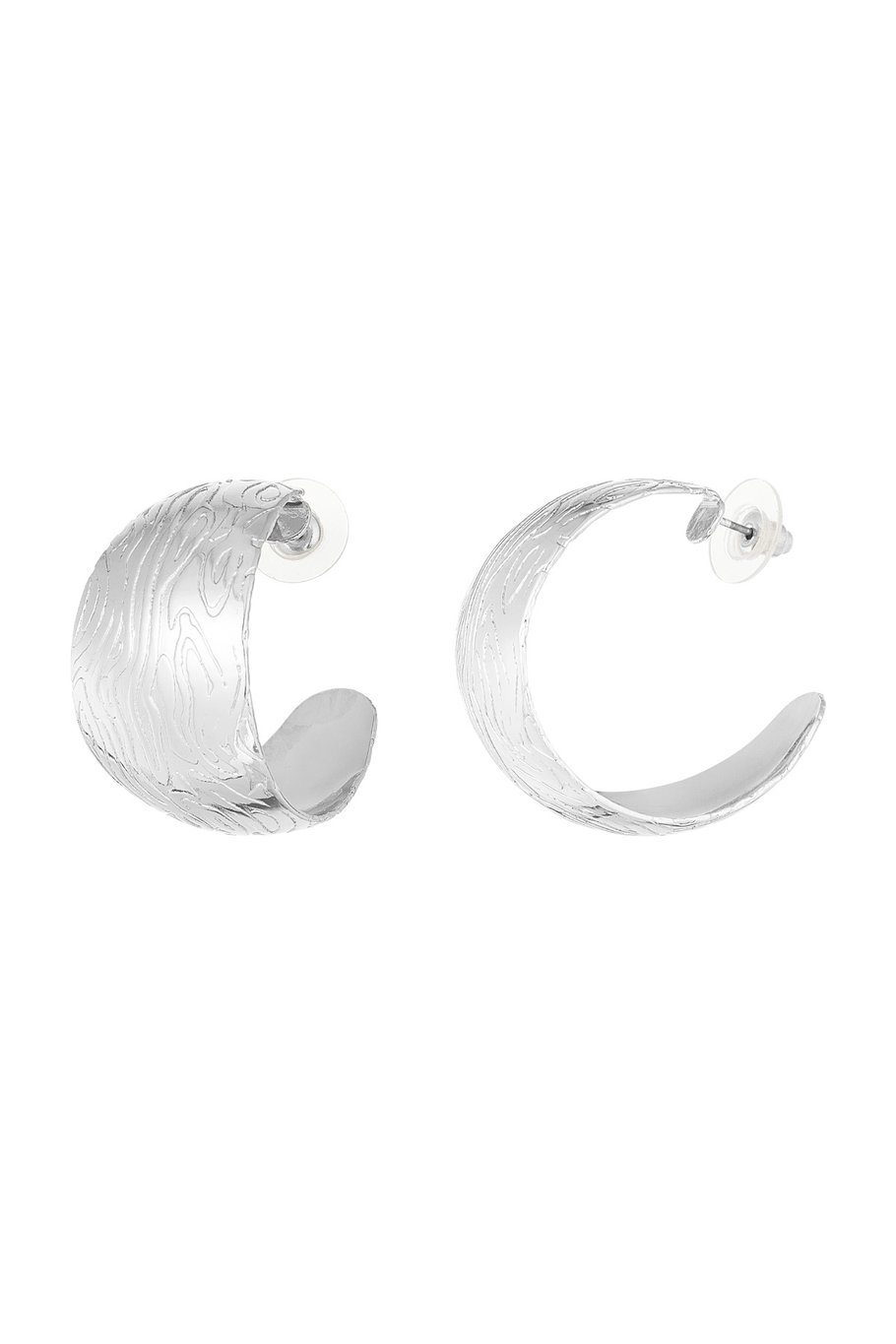 Round earrings with pattern - Gold color 