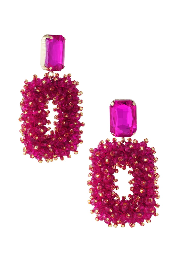 Glam party earring - fuchsia 